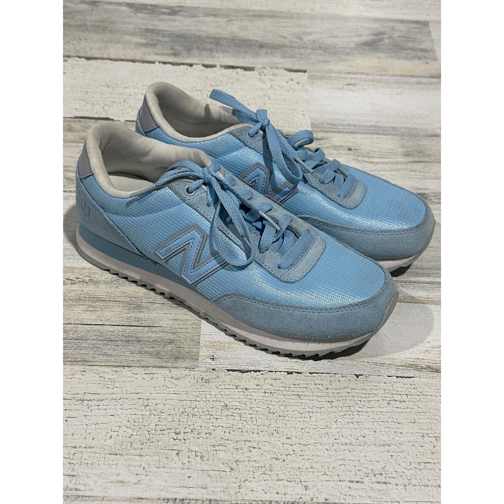 New Balance 501 Sneaker Women 8.5 Blue Suede Mesh Retro Ripple Sole EUC